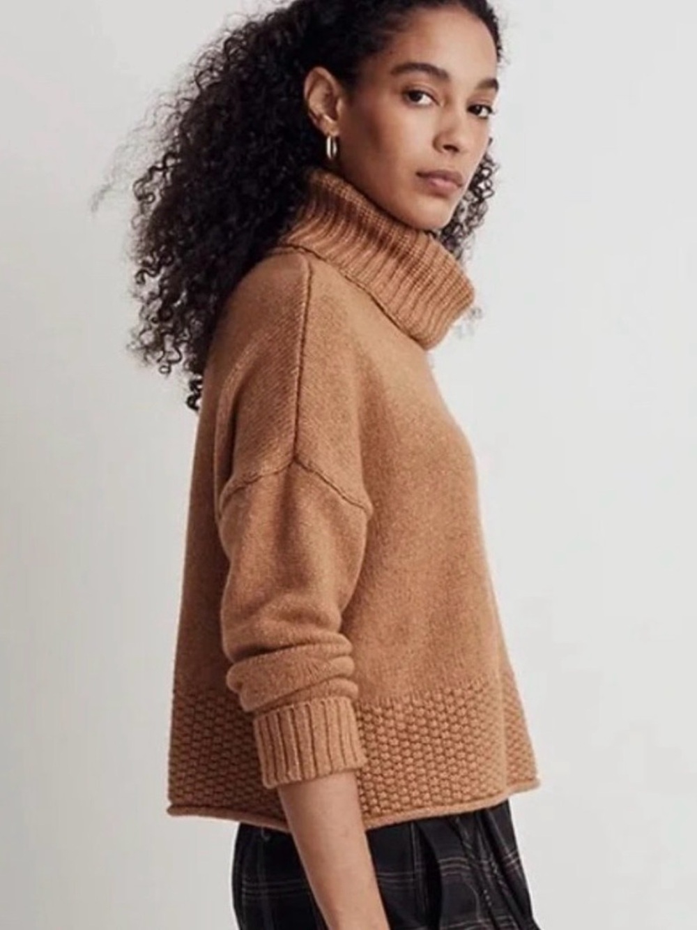 Madewell Sadler Boxy Merino Wool Blend Turtleneck Sweater - Picture 2 of 12